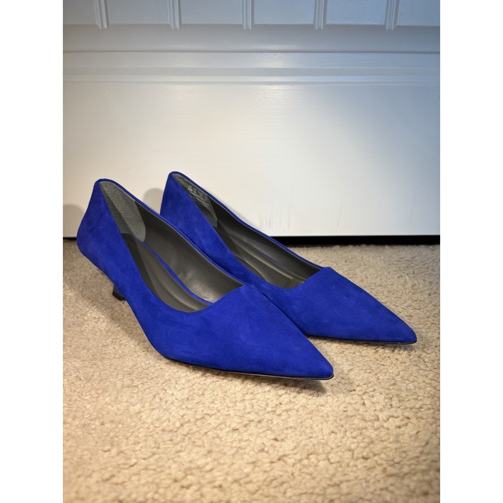 Franco Sarto Cobalt Blue Suede Pointed Toe Flats Leather Size 8.5 - Picture 2 of 10